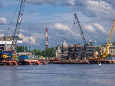 Строительство Б.Смоленского моста Спб